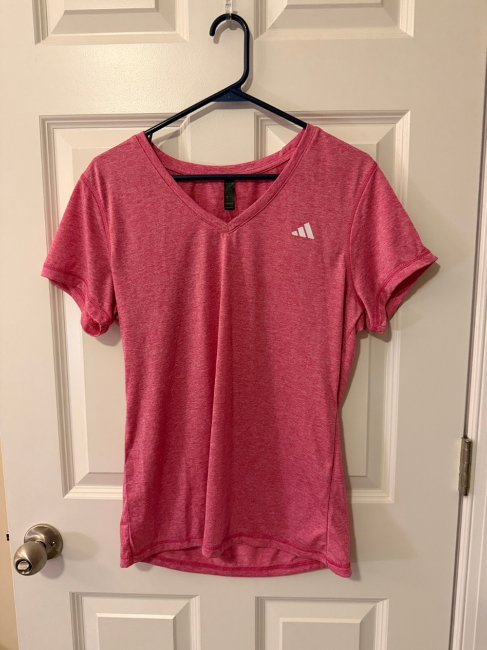 adidas Pink V-Neck Athletic Tee